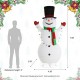 Glitzhome 94.5"H Lighted Christmas 3D Foldable Fabric Snowman Outdoor Décor with Colorful Bulbs and 430 Warm White LED Lights
