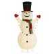 Glitzhome 94.5"H Lighted Christmas 3D Foldable Fabric Snowman Outdoor Décor with Colorful Bulbs and 430 Warm White LED Lights