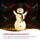 Glitzhome 94.5"H Lighted Christmas 3D Foldable Fabric Snowman Outdoor Décor with Colorful Bulbs and 430 Warm White LED Lights