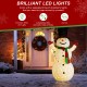 Glitzhome 94.5"H Lighted Christmas 3D Foldable Fabric Snowman Outdoor Décor with Colorful Bulbs and 430 Warm White LED Lights