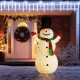 Glitzhome 94.5"H Lighted Christmas 3D Foldable Fabric Snowman Outdoor Décor with Colorful Bulbs and 430 Warm White LED Lights