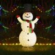 Glitzhome 94.5"H Lighted Christmas 3D Foldable Fabric Snowman Outdoor Décor with Colorful Bulbs and 430 Warm White LED Lights