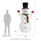 Glitzhome 94.5"H Lighted Christmas 3D Foldable Fabric Snowman Outdoor Décor with Colorful Bulbs and 430 Warm White LED Lights