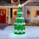 Glitzhome 74.50"H Lighted 3D Mesh Christmas Tree with Colorful Bulbs and 261 Green LED Lights (KD)