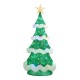 Glitzhome 74.50"H Lighted 3D Mesh Christmas Tree with Colorful Bulbs and 261 Green LED Lights (KD)