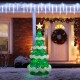 Glitzhome 74.50"H Lighted 3D Mesh Christmas Tree with Colorful Bulbs and 261 Green LED Lights (KD)