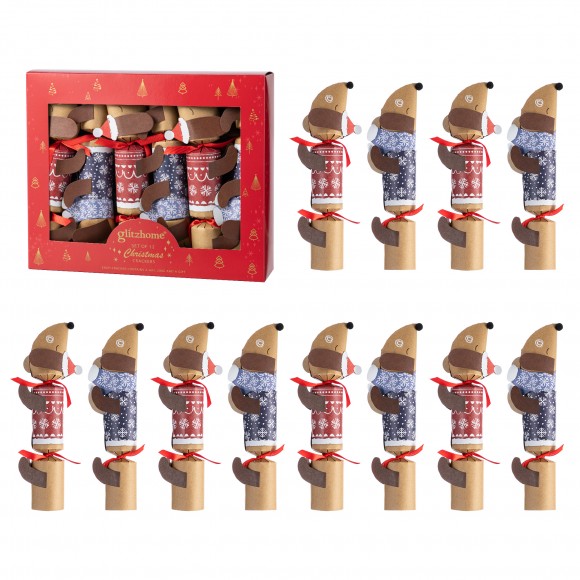 Glitzhome 12PK 1.50''D X 10.00''H Christmas Dogs Party Cracker with Gift Contents