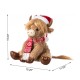 Glitzhome 15.25"L Christmas Fabric Highland Cow