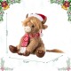 Glitzhome 15.25"L Christmas Fabric Highland Cow