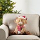 Glitzhome 15.25"L Christmas Fabric Highland Cow