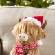 Glitzhome 15.25"L Christmas Fabric Highland Cow