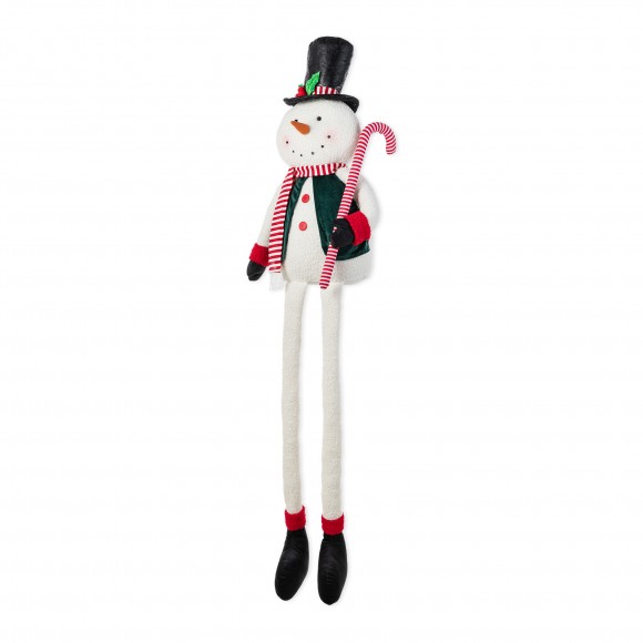 Glitzhome 60"H Christmas Oversized Fabric Snowman With Dangle Legs