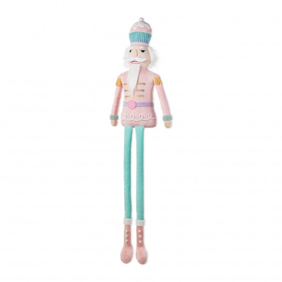 Glitzhome 60"H Christmas Oversized Fabric Nutcracker With Dangle Legs