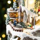 Glitzhome 15.50"H Lighted Christmas Skiing Moutain Resin Village with Movement and Music