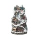 Glitzhome 15.50"H Lighted Christmas Skiing Moutain Resin Village with Movement and Music