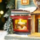 Glitzhome 10.25"H Lighted Christmas Donuts & Coffee Shop Resin Village with Movement and Music