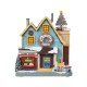 Glitzhome 10.25"H Lighted Christmas Donuts & Coffee Shop Resin Village with Movement and Music
