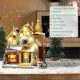 Glitzhome 10.25"H Lighted Christmas Donuts & Coffee Shop Resin Village with Movement and Music