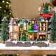 Glitzhome 13.75"L Lighted Christmas Train station Resin Village with Movement and Music