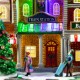 Glitzhome 13.75"L Lighted Christmas Train station Resin Village with Movement and Music