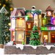Glitzhome 13.75"L Lighted Christmas Train station Resin Village with Movement and Music