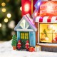 Glitzhome 10.75"H Lighted CHRISTMAS TOY MARKET Resin Village with Movement and Music