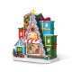 Glitzhome 10.75"H Lighted CHRISTMAS TOY MARKET Resin Village with Movement and Music
