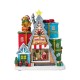 Glitzhome 10.75"H Lighted CHRISTMAS TOY MARKET Resin Village with Movement and Music