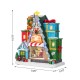 Glitzhome 10.75"H Lighted CHRISTMAS TOY MARKET Resin Village with Movement and Music