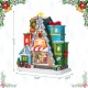 Glitzhome 10.75"H Lighted CHRISTMAS TOY MARKET Resin Village with Movement and Music