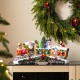 Glitzhome 20"L Lighted Christmas Santa Train Resin Village with Movement and Music
