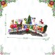 Glitzhome 20"L Lighted Christmas Santa Train Resin Village with Movement and Music