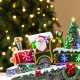 Glitzhome 20"L Lighted Christmas Santa Train Resin Village with Movement and Music