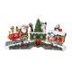 Glitzhome 20"L Lighted Christmas Santa Train Resin Village with Movement and Music
