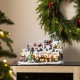 Glitzhome 16"H Christmas Oversized Resin Lighted Musical Skiing Table Village Decor
