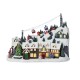 Glitzhome 16"H Christmas Oversized Resin Lighted Musical Skiing Table Village Decor