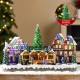 Glitzhome 15.25"L Christmas Oversized Resin Lighted Table Village Decor