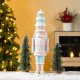 Glitzhome 18.25"H Resin Christmas Cupcake Nutcracker Table Decor
