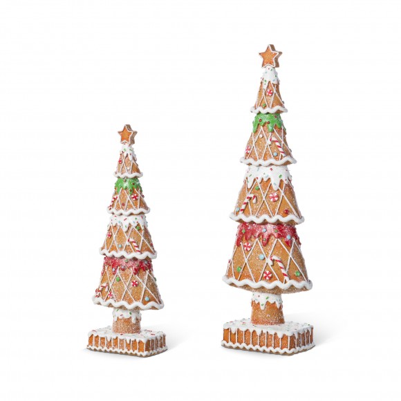 Glitzhome S/2 Resin Christmas Tree Table Decor