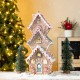 Glitzhome 18.5"H Lighted Resin Christmas Gingerbread House Table Decor
