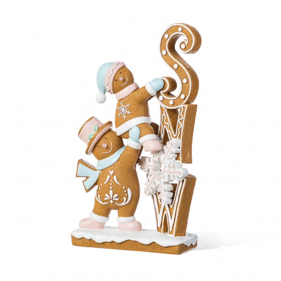 Glitzhome 12.50"H Resin Christmas Gingerbread Table Decor