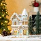 Glitzhome 11.75"H Christmas Macaron Resin Village Table Decor