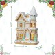 Glitzhome 11.75"H Christmas Macaron Resin Village Table Decor