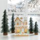 Glitzhome 11.75"H Christmas Macaron Resin Village Table Decor