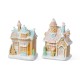 Glitzhome S/2 7"H Christmas Macaron Resin Village Table Decor