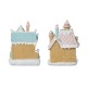 Glitzhome S/2 7"H Christmas Macaron Resin Village Table Decor