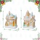 Glitzhome S/2 7"H Christmas Macaron Resin Village Table Decor