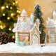 Glitzhome S/2 7"H Christmas Macaron Resin Village Table Decor