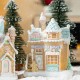 Glitzhome S/2 7"H Christmas Macaron Resin Village Table Decor