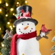 Glitzhome 15"H Christmas Lighted Resin Snowman Table Decor